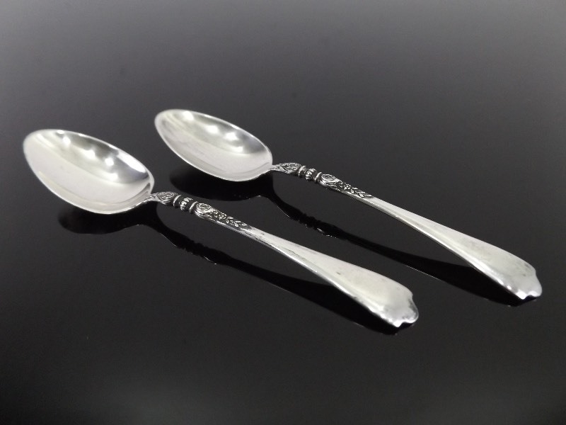 2 Antique .925 Sterling Silver Spoons
