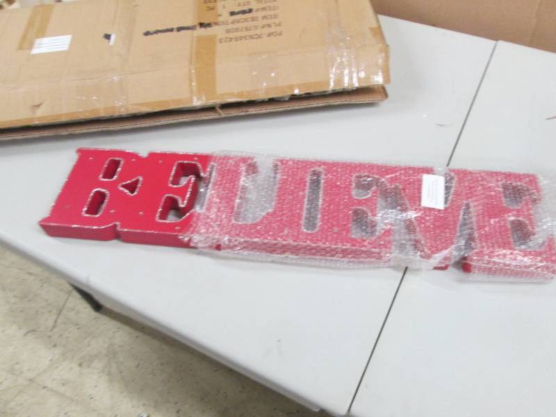 Believe Sign, open box...