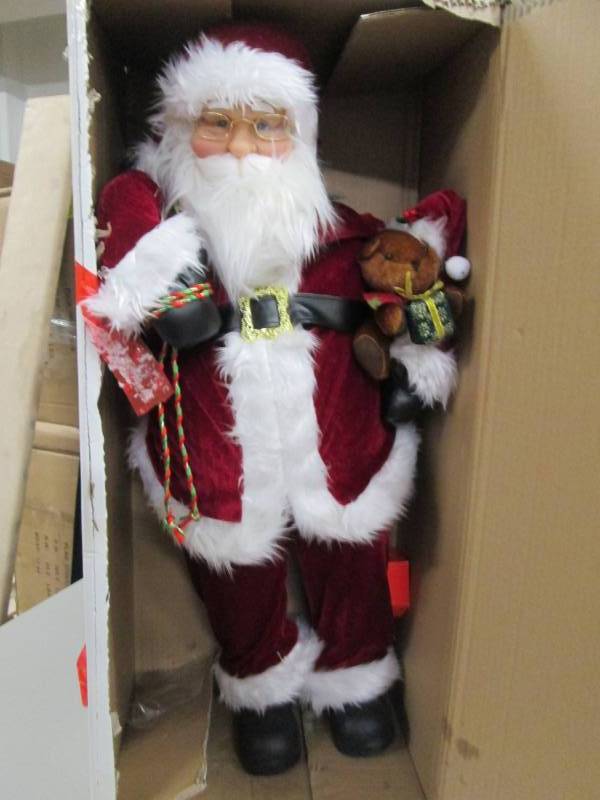 36 inch Animated Santa Holding Bear...