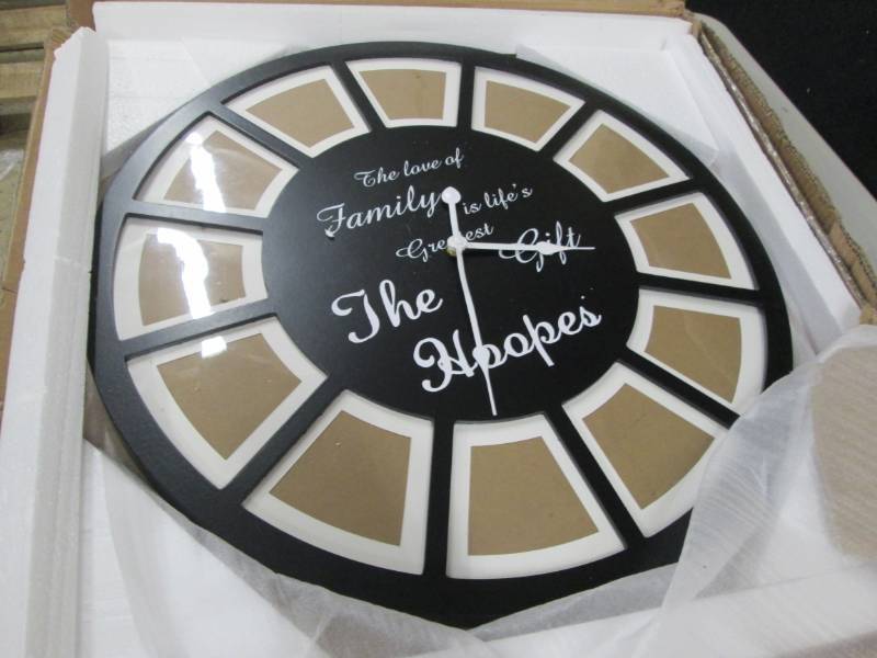 Personalized Wall Clock open box, u...