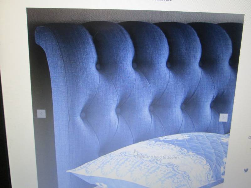 Tufted Linen Headboard King open bo...