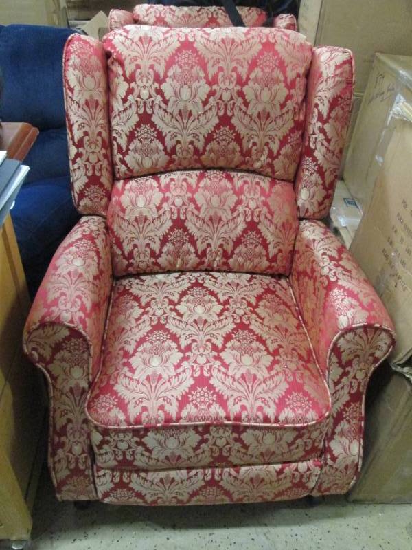 Microfiber Wingback Recliner open p...