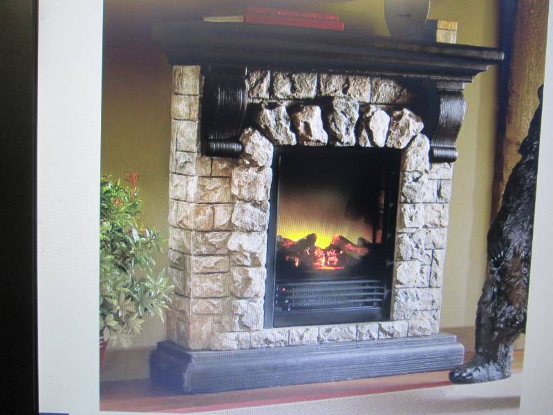 Faux Stone Fireplace open box Retai...