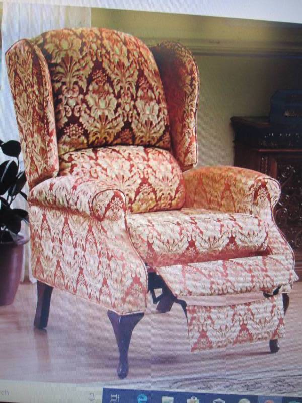 Microfiber Wingback Recliner open p...