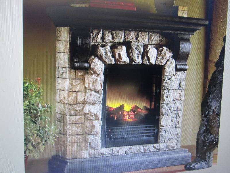 Faux Stone Fireplace open box Retai...