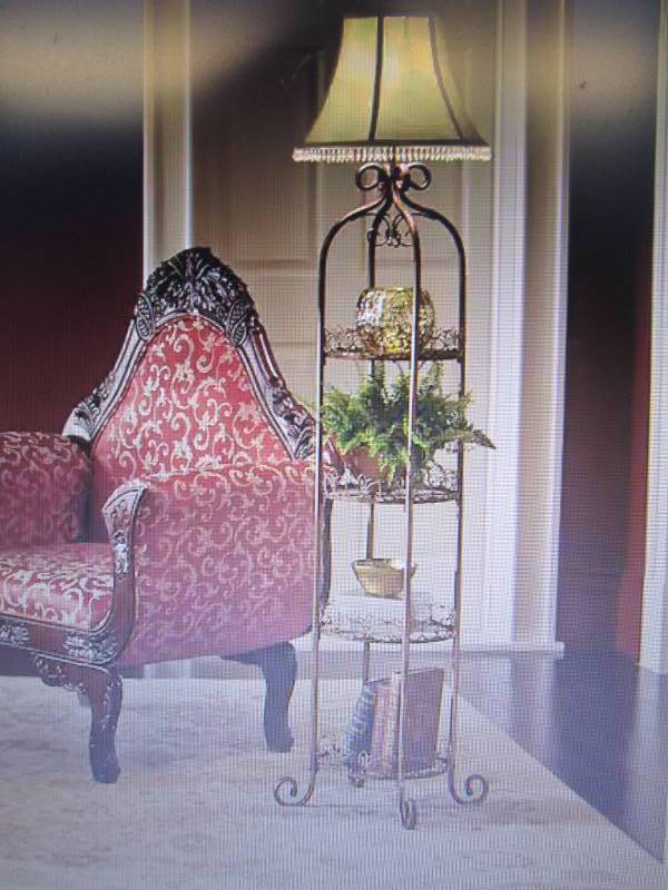 Floor Lamp with Shelves open box, u...