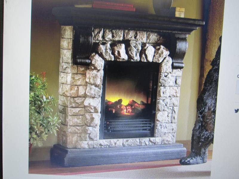 Faux Stone Fireplace open box Retai...