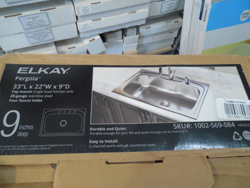 Elkay Pergola Drop-In Stainless Steel 33 in. 4-Hole Single Bowl Kitchen Sink