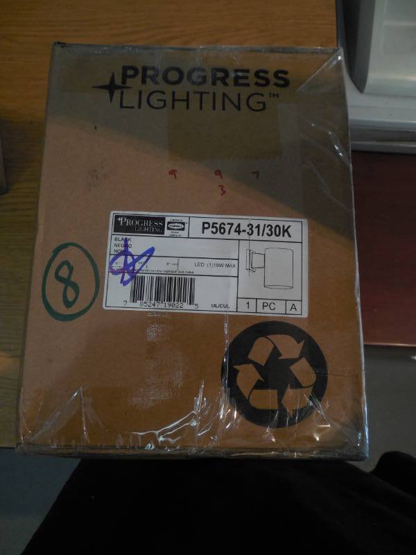 Progress Lighting 1-Light Black Integrated LED Outdoor Wall Mount Cylinder Light
