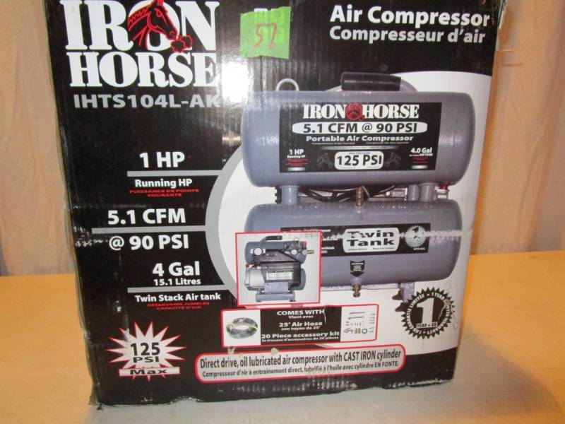 Iron Horse 4 Gallon Twin Tank Air Compressor