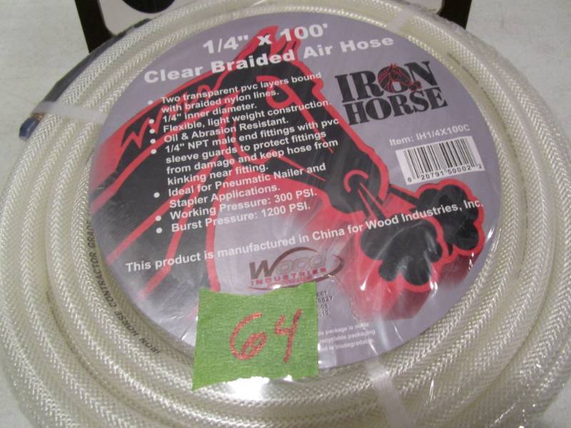 Iron Horse Clear Braided Air Hose - 100 ft