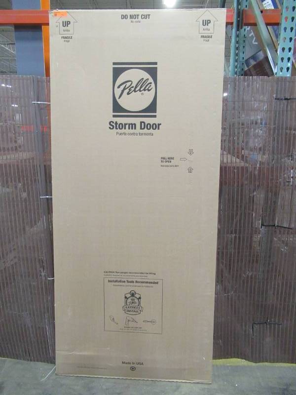 lot 204 image: Pella Select Brown Full-View Aluminum Storm Door (Common 36-in x 81-in Actual 35.75-in x 79.875-in) 6000LE042
