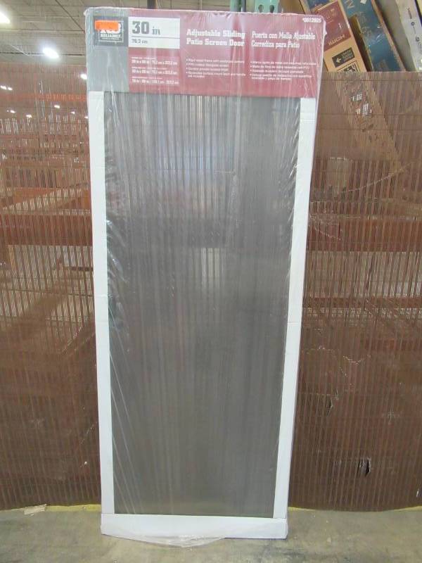 lot 211 image: ReliaBilt White Steel Sliding Curtain Screen Door (Common 30-in x 80-in) SCRPSA2020WH30