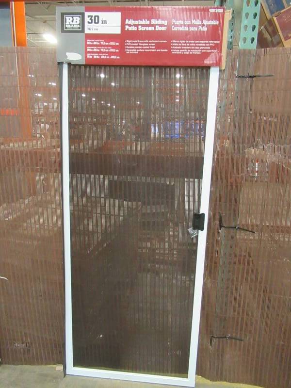 lot 212 image: ReliaBilt White Steel Sliding Curtain Screen Door (Common 30-in x 80-in) SCRPSA2020WH30