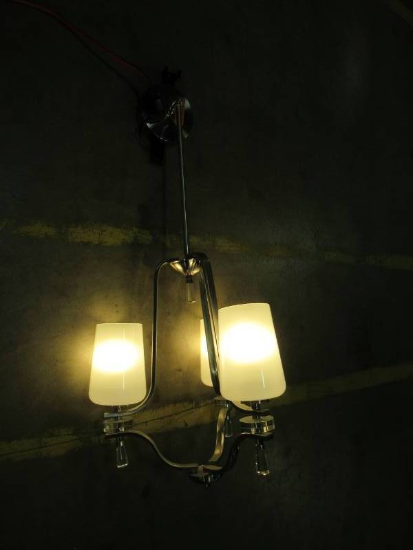 lot 251 image: Progress Lighting Indulge 3-Light Brushed Nickel Transitional Shaded Chandelier P4809-09