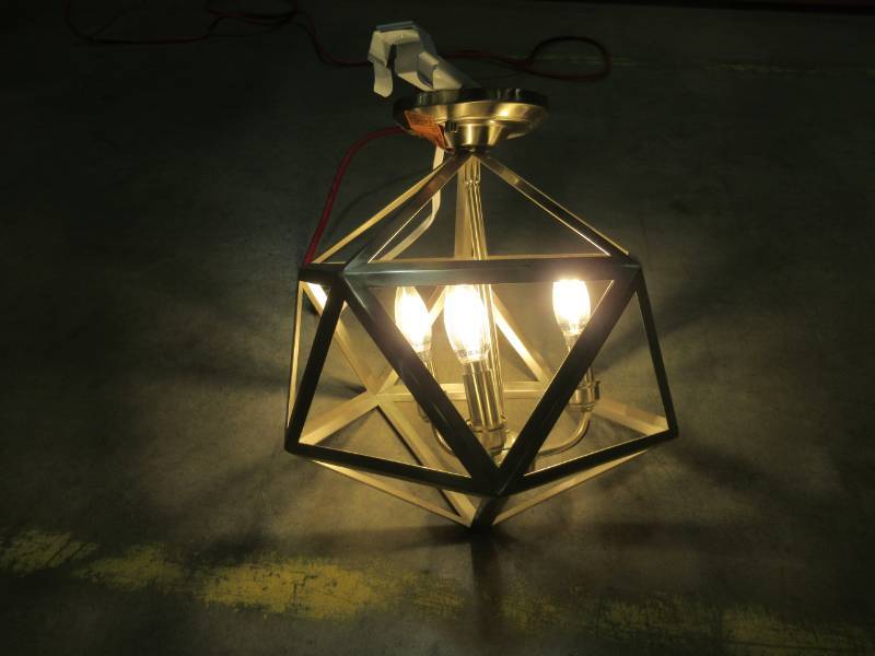 lot 254 image: Quoizel Liberty Park 13.125-in W Gold No Glass Semi-Flush Mount Light LWS3293B2