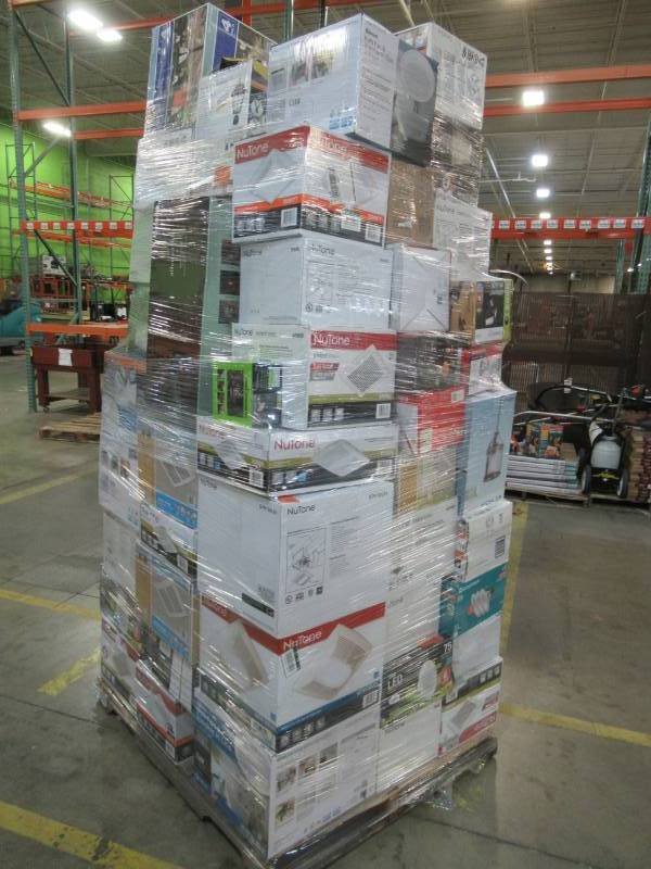 lot 8 image: Wholesale Pallet of Recessed, Flush Mount, Outdoor Lighting, Bathroom Exhaust Fans and More