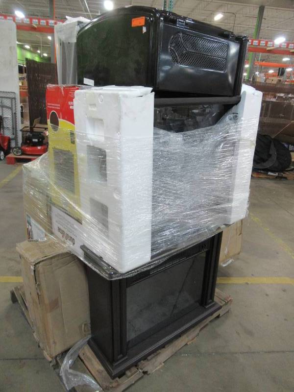 lot 20 image: WHOLESALE PALLET OF HEATERS AND FIREPLACE INSERTS.