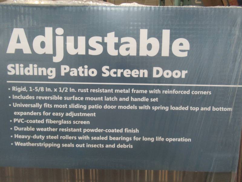 lot 216 image: Grisham Bronze Steel Sliding Curtain Screen Door (Common 30-in x 80-in) SCRPSA30BRZ