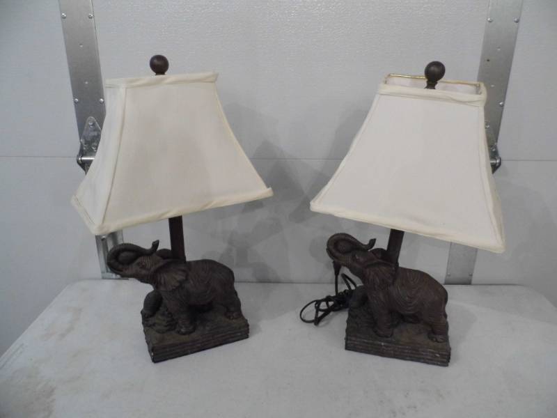 lot 80 image: Pair of Elephant Lamps