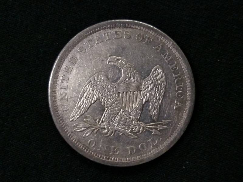 1841 Seated Liberty Silver Dollar...
