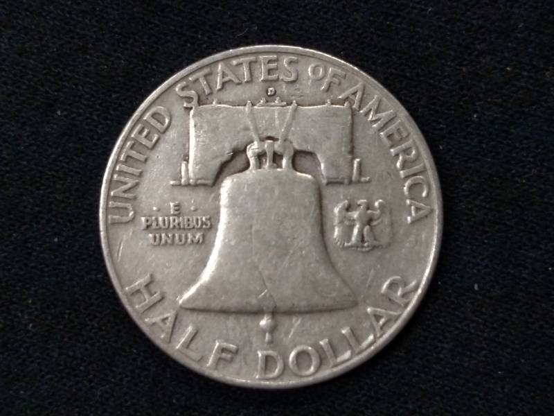 1957 D Franklin Silver Half Dollar...