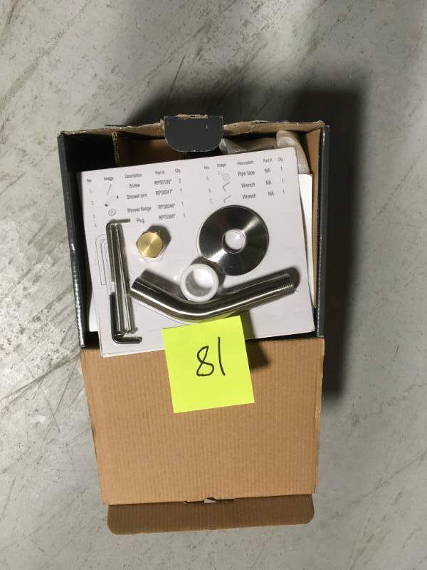 lot 18 image: Glacier Bay Builders Single-Handle 1-Spray Tub and Shower Faucet in Brushed Nickel (Valve Included)  open box in like new condition