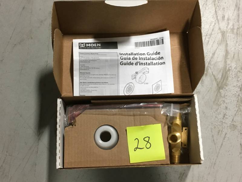 lot 28 image: MOEN Rough-in Body Spray Valve - 12 in. IPSCC Connection  open box in like new condition