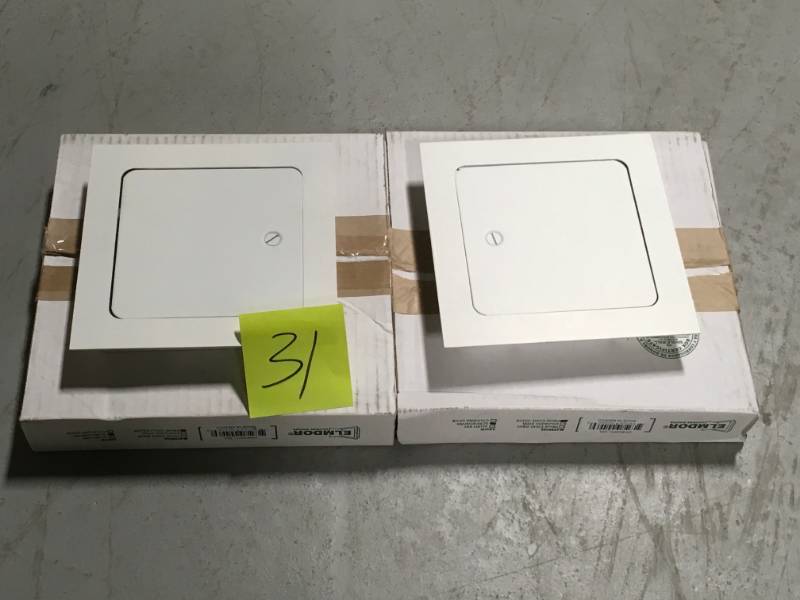 lot 31 image: Elmdor 6 in. x 6 in. Metal Wall and Ceiling Access Panel  open box in like new condition
