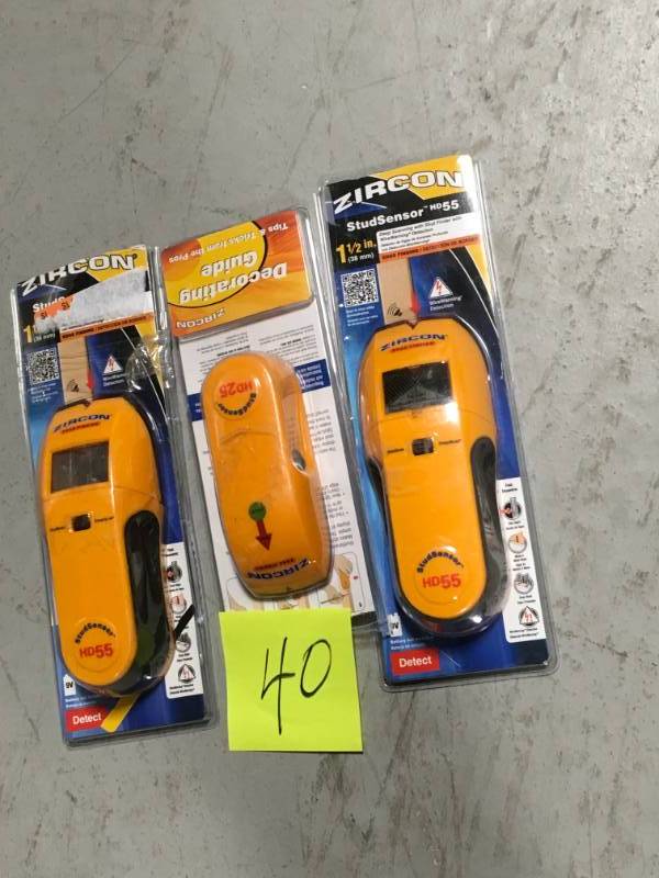 lot 40 image: ASS LOT OF 3 ZIRCON STUDSENSOR (2) HD55 PLUS (1) HD25 in good condition