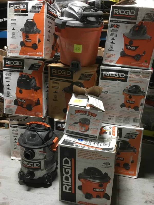 lot 48 image: SALVAGE  LOT RIDGID WETDRY VACS FOR PARTS OR REPAIR