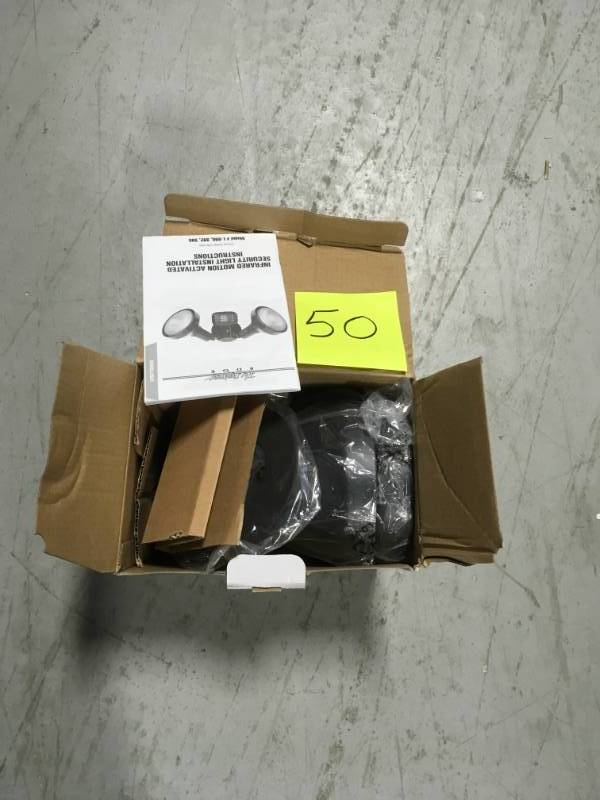 lot 50 image: Defiant 110 Degree Black Motion Activated Outdoor Flood Light