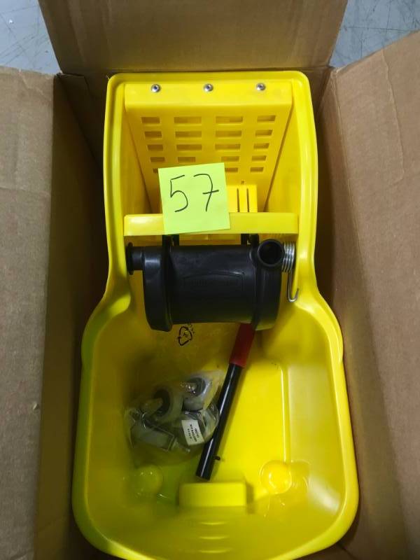 lot 57 image: Rubbermaid Commercial Products 31 Qt. Tandem Mop Bucket  open box in like new condition