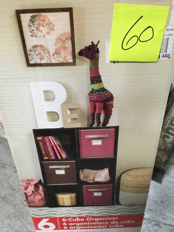 lot 60 image: ClosetMaid 24 in. W x 36 in. H Espresso Stackable 6-Cube Organizer