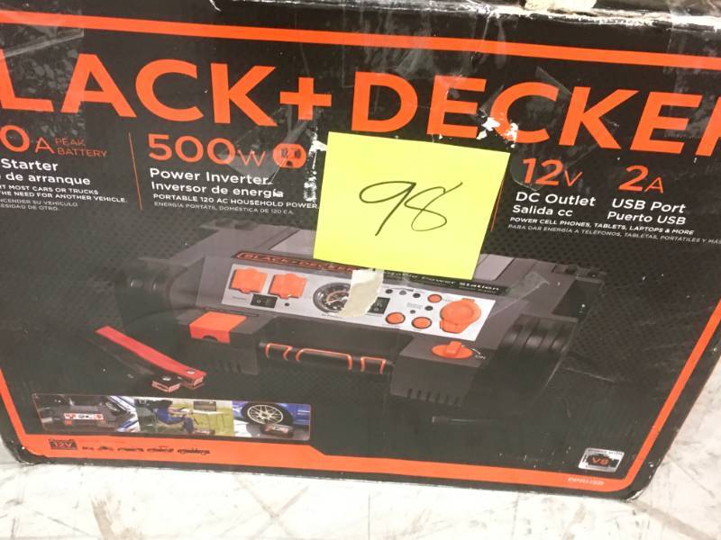 lot 98 image: BLACKDECKER 500-Watt Portable Power Station USED in working condition