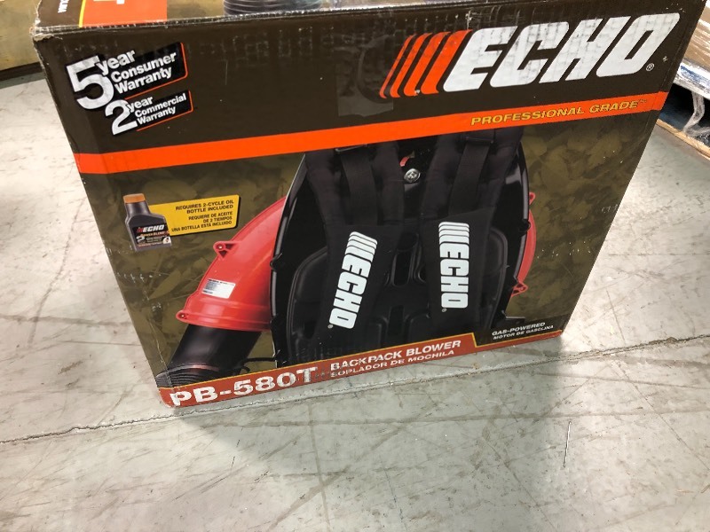 lot 105 image: ECHO  215 MPH 510 CFM 58.2cc Gas 2-Stroke Cycle Backpack Leaf Blower with Tube Throttle in good conditions