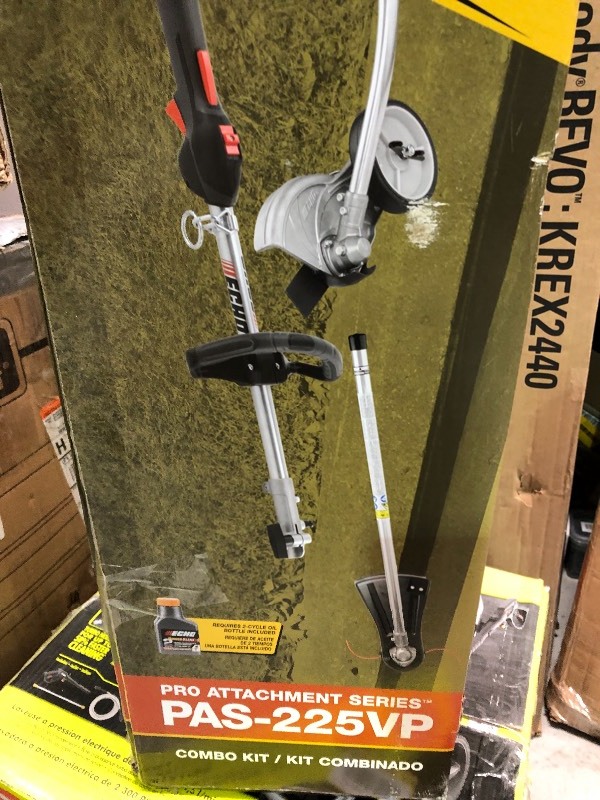 lot 113 image: ECHO  21.2cc Gas 2-Stroke Cycle PAS Straight Shaft Trimmer and Edger Kit  not used