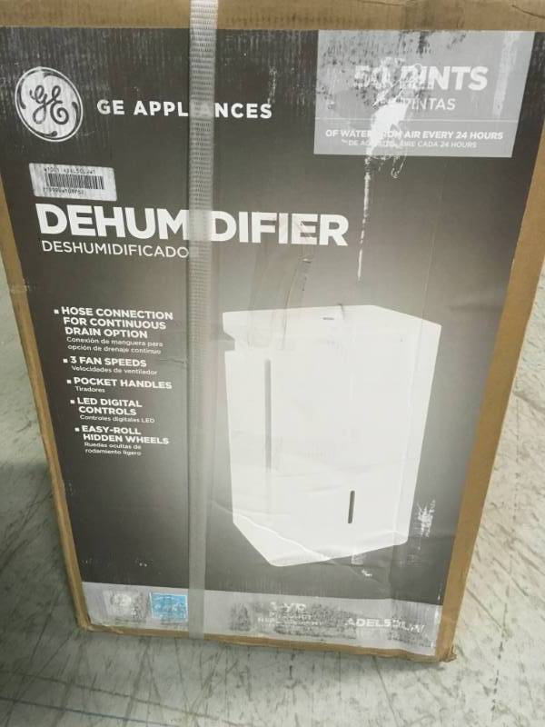 lot 22 image: GE 50 pt. Dehumidifier, ENERGY STAR open box in like new condition