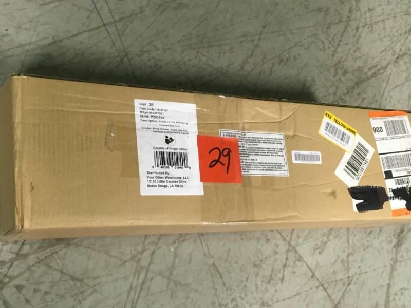 lot 29 image: Ryobi ONE 18-Volt Lithium-Ion Electric Cordless String Trimmer Battery and Charger Not Included open box in like new condition