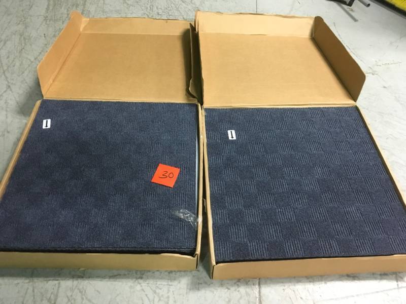 lot 30 image: First Impressions City Block Ocean Blue Texture 24 in. x 24 in. Carpet Tile (15 TilesCase) LOT 2 CASES open box in like new condition