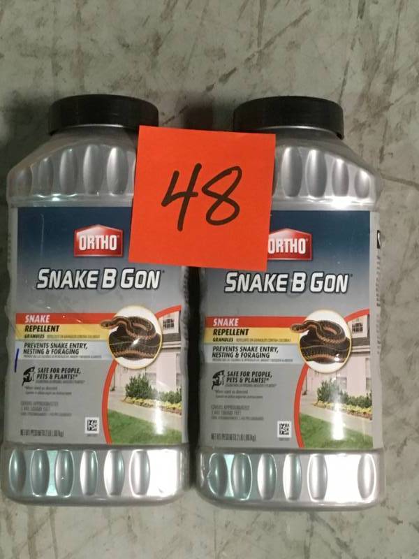 lot 48 image: Ortho Snake B Gon 2 lb. Repellent Granules QTY 2 open box in like new condition