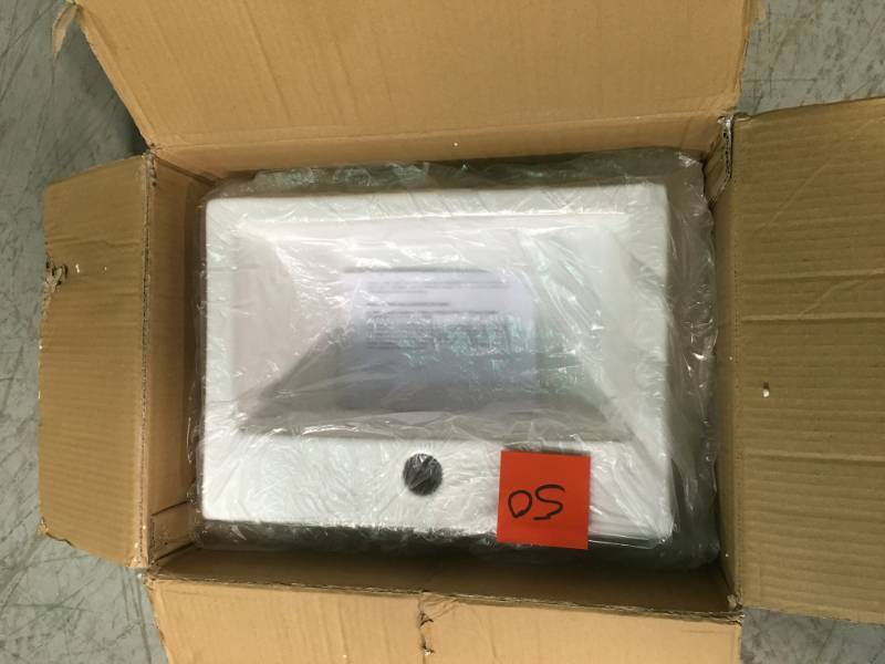 lot 50 image: Elanti Wall-Mounted Rectangle Bathroom Sink in White not used