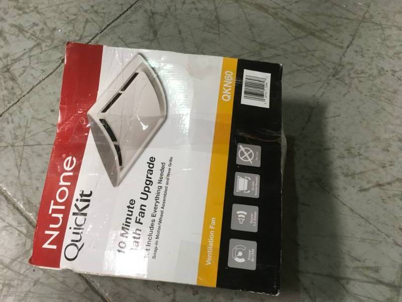 lot 54 image: NuTone QuicKit 60 CFM 2.5 Sones 10 Minute Bathroom Exhaust Fan Upgrade Kit open box in like new condition