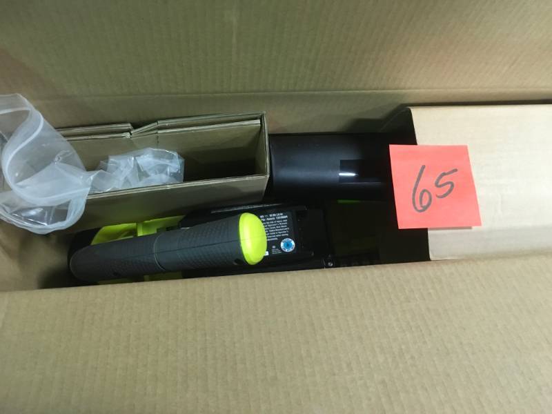 lot 65 image: Ryobi 155 MPH 300 CFM 40-Volt Lithium-Ion Cordless Jet Fan Blower - 2.6 Ah Battery and Charger Included open box in like new condition