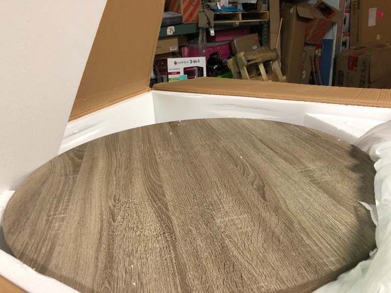 lot 111 image: Safavieh Mae Retro Mid Century Wood Light Gray Coffee Table NOT USED