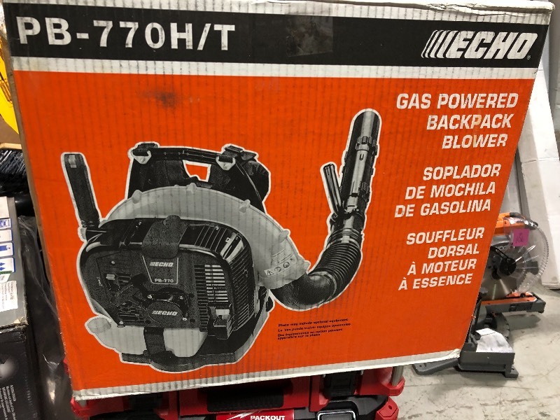 lot 110 image: ECHO 234 MPH 765 CFM 63.3cc Gas 2-Stroke Cycle Backpack Leaf Blower with Tube Throttle IN GOOD CONDITIONS