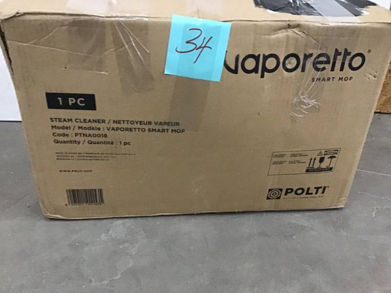 lot 34 image: Polti Vaporetto Smart Mop Steam Cleaner With High Pressure Boiler open box in like new condition