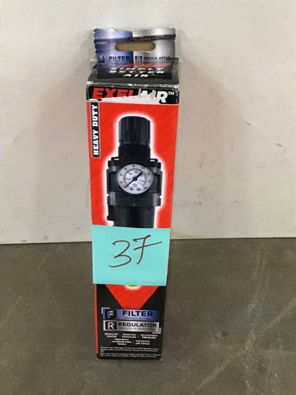 lot 37 image: 14 in. NPT Metal FRL Air Filter Regulator open box in like new condition