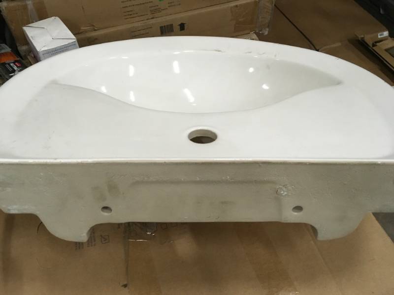 lot 51 image: BATHROOM VANITY SINK WHITE damaged see pictures