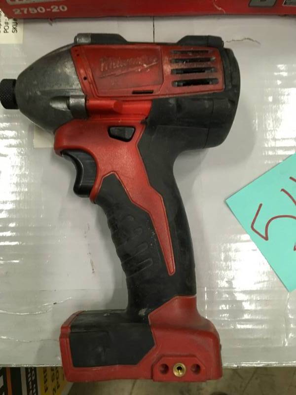 lot 54 image: Milwaukee M18 18-Volt Lithium-Ion Brushless Cordless 14 in. Cordless Impact Driver Kit (Tool-Only) USED in good condition